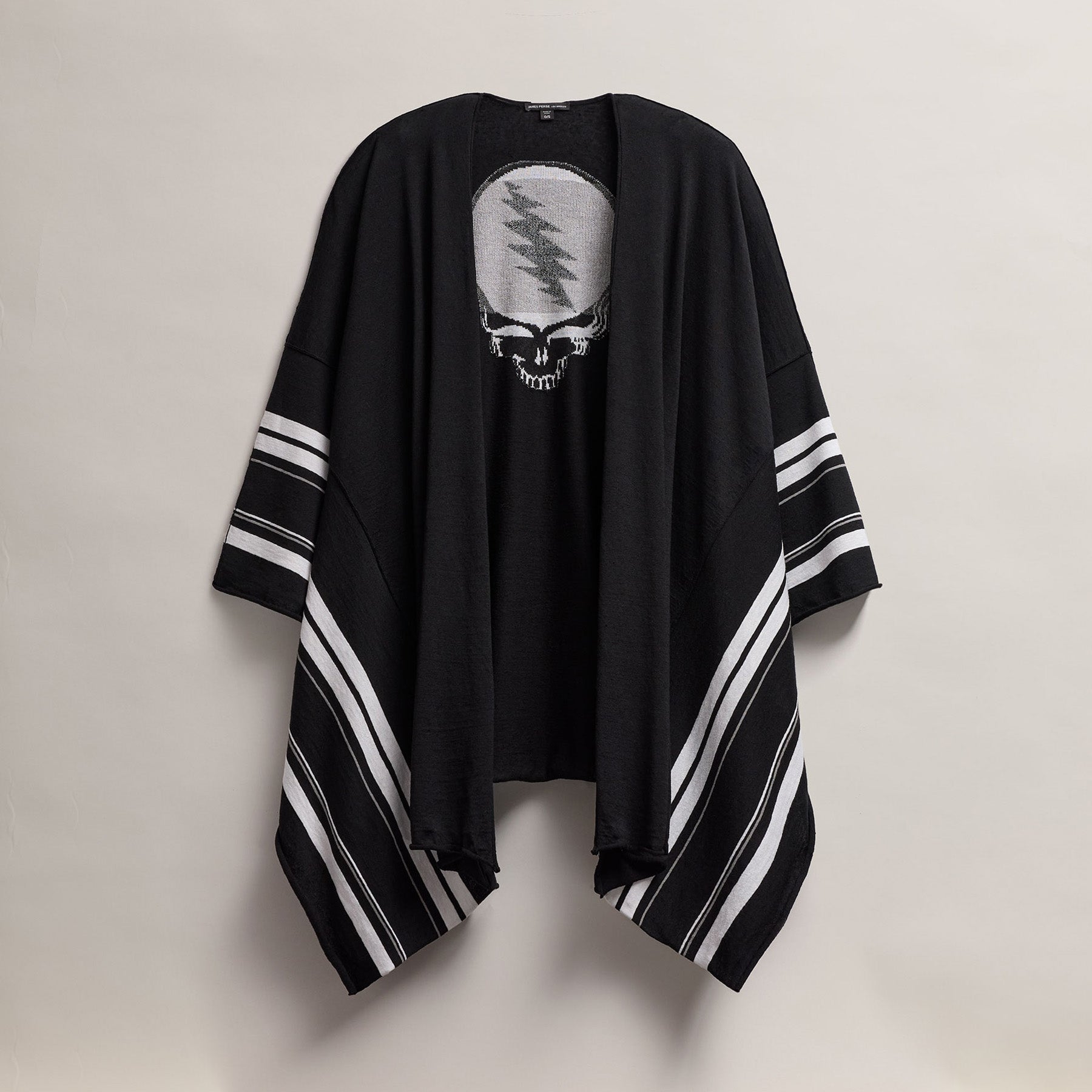 Grateful Dead Poncho in Black/Silver Grey/White | James Perse Los Angeles