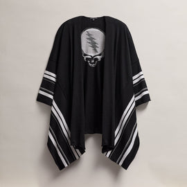 Grateful Dead Poncho in Black/Silver Grey/White | James Perse Los Angeles