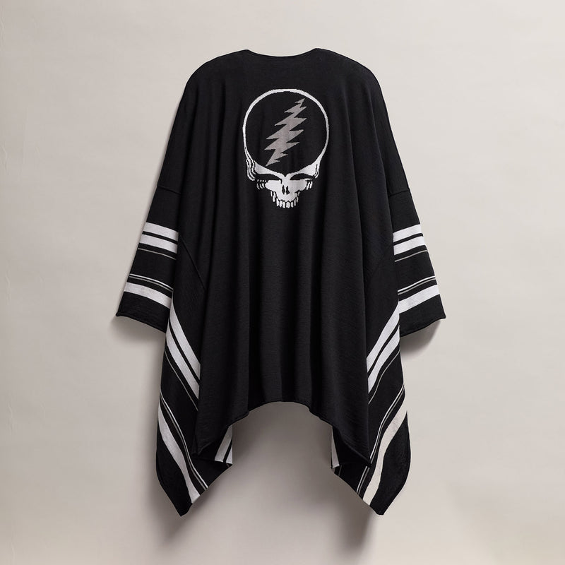 Grateful Dead Poncho in Black/Silver Grey/White | James Perse Los Angeles