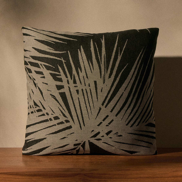 Jacuqard Palm Pillow - 26X26 in Black/ Natural | James Perse Los Angeles