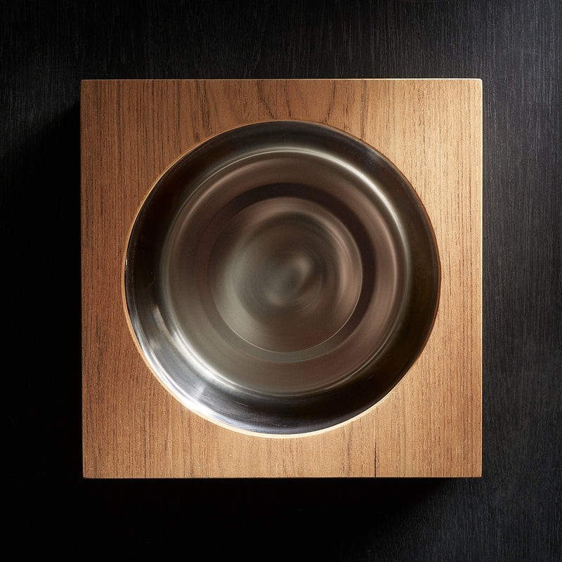 Teak Dog Bowl in Teak | James Perse Los Angeles