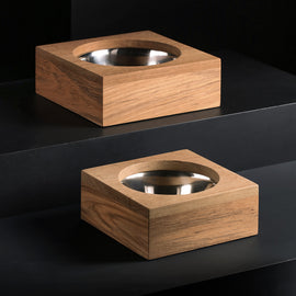 Teak Dog Bowl in Teak | James Perse Los Angeles