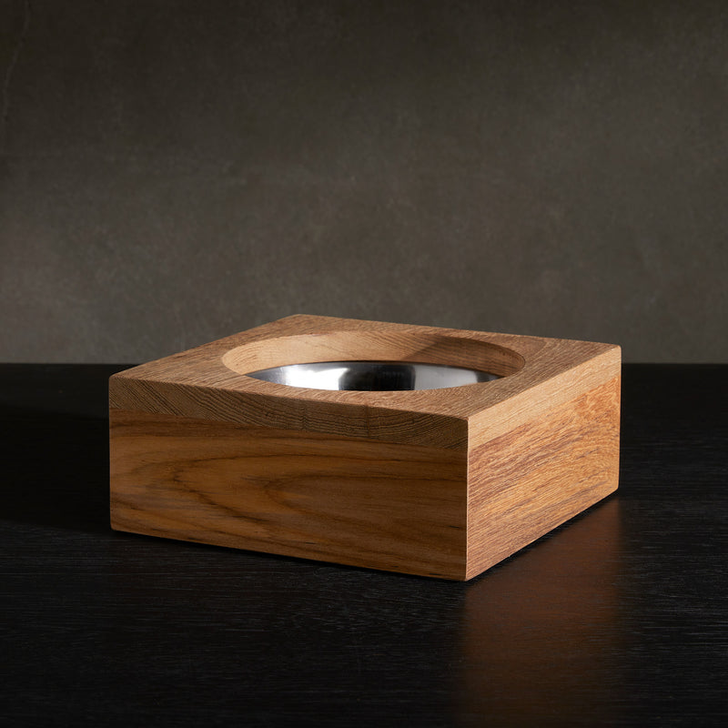 Teak Dog Bowl in Teak | James Perse Los Angeles