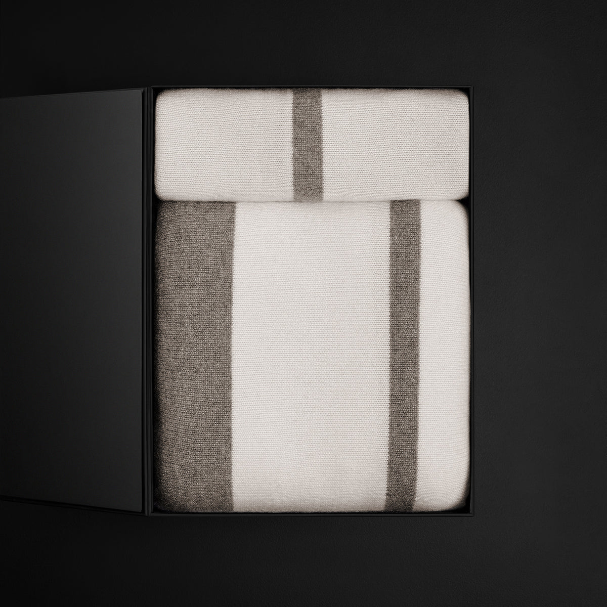 Striped Cashmere Home Gift Set in Taupe Melange/White | James Perse Los Angeles