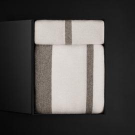 Striped Cashmere Home Gift Set in Taupe Melange/White | James Perse Los Angeles