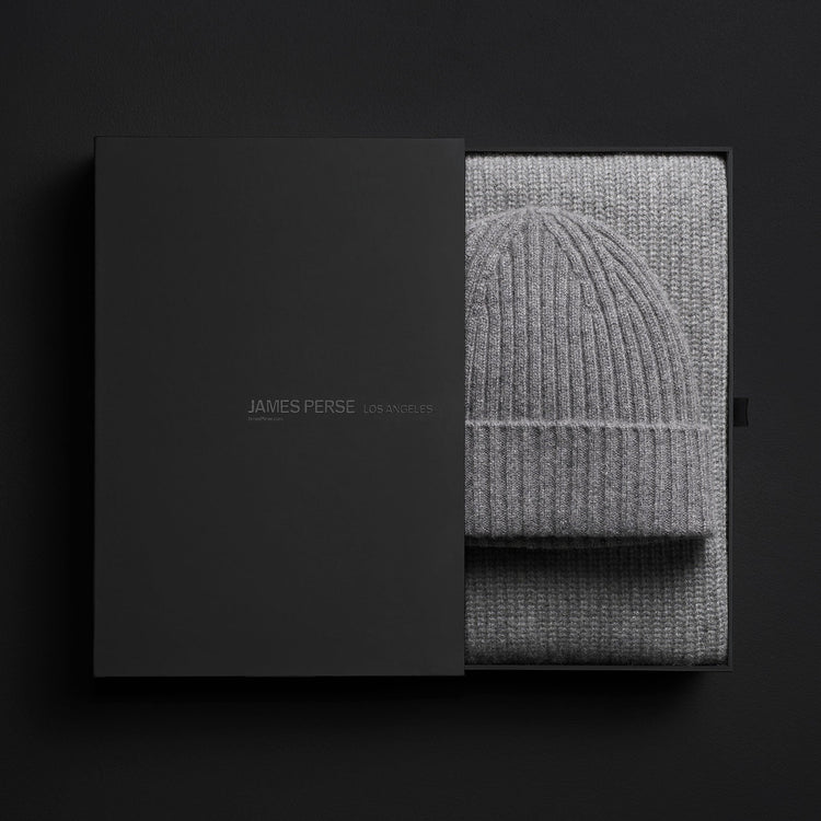 Rbc Beanie + Scarf Gift Set in Grey Felt | James Perse Los Angeles
