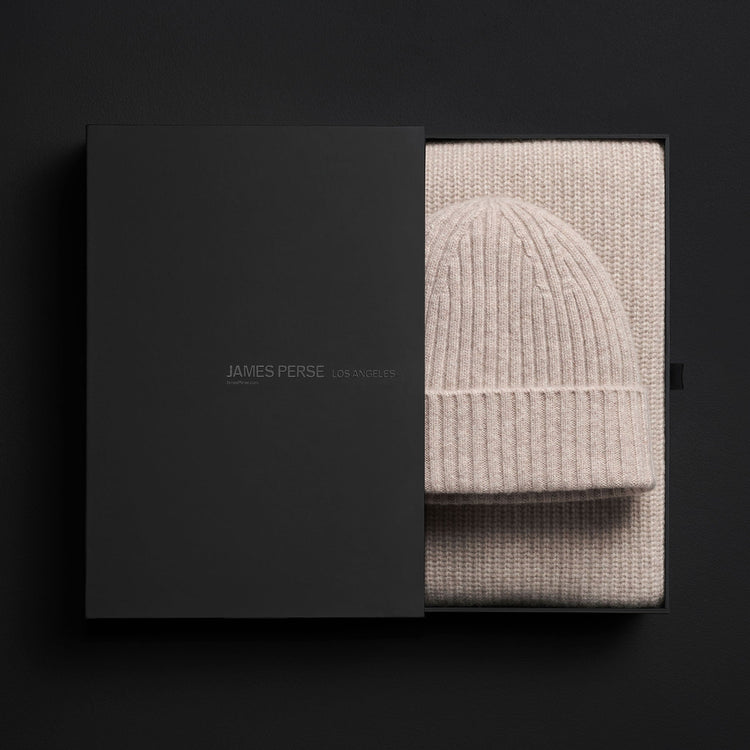 Rbc Beanie + Scarf Gift Set in Stone | James Perse Los Angeles