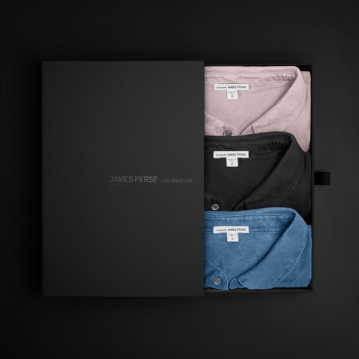 Men's Classic Polo Gift Set in Black, Degas Pigment, Lake Pigment | James Perse Los Angeles