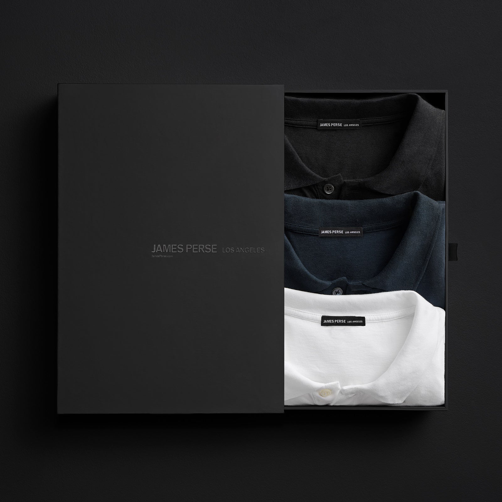 Men's Luxe Lotus Jersey Polo Gift Set in Black/White/French Navy | James Perse Los Angeles