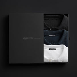 Men's Luxe Lotus Jersey Polo Gift Set in Black/White/French Navy | James Perse Los Angeles