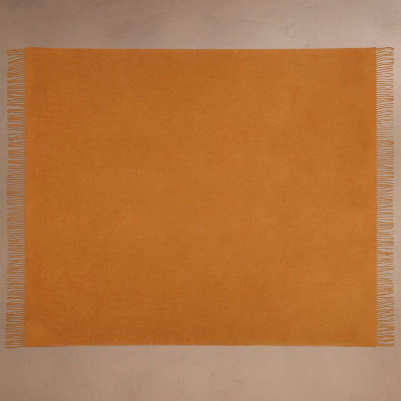 Double Sided Woven Cash Blanket  in Rust/Ivory | James Perse Los Angeles
