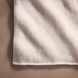 Cashmere Melange Knit Blanket in Ivory Melange | James Perse Los Angeles