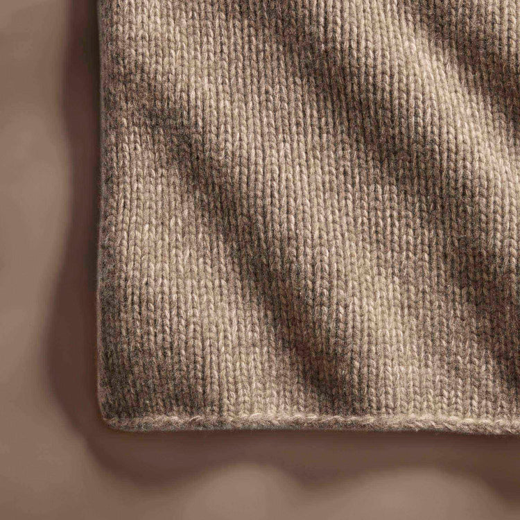 Cashmere Melange Knit Blanket in Taupe Melange | James Perse Los Angeles