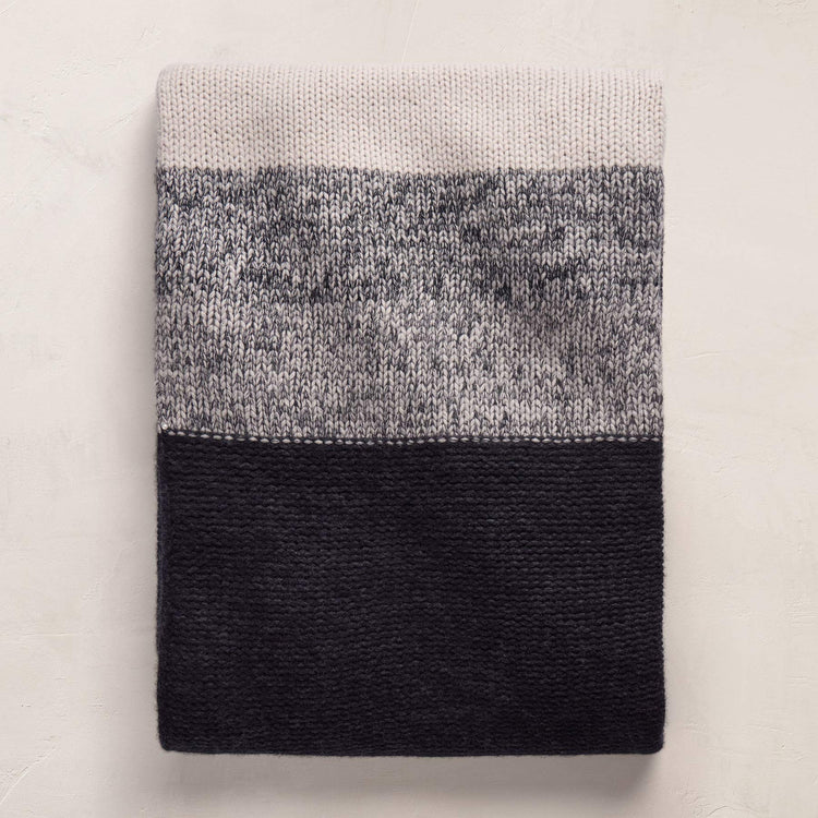 Graded Stripe Blanket in Black/Charcoal/Ivory | James Perse Los Angeles