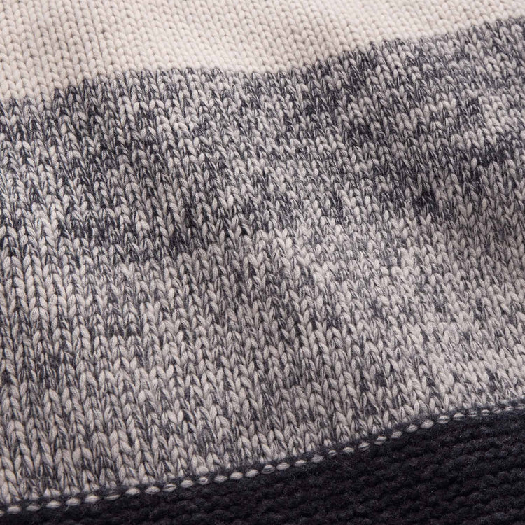 Graded Stripe Blanket in Black/Charcoal/Ivory | James Perse Los Angeles