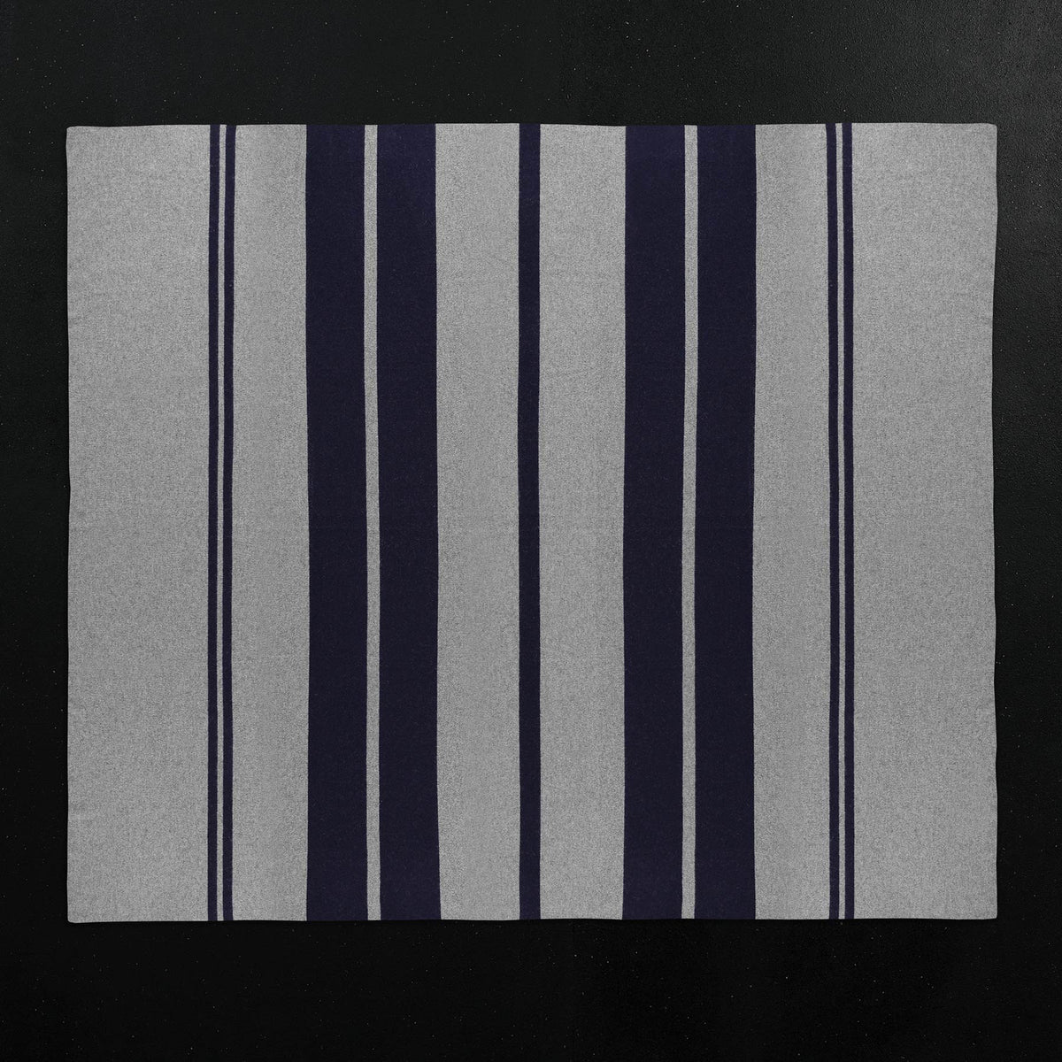 Cashmere Stripe Knit Blanket in Heather Grey/Navy | James Perse Los Angeles