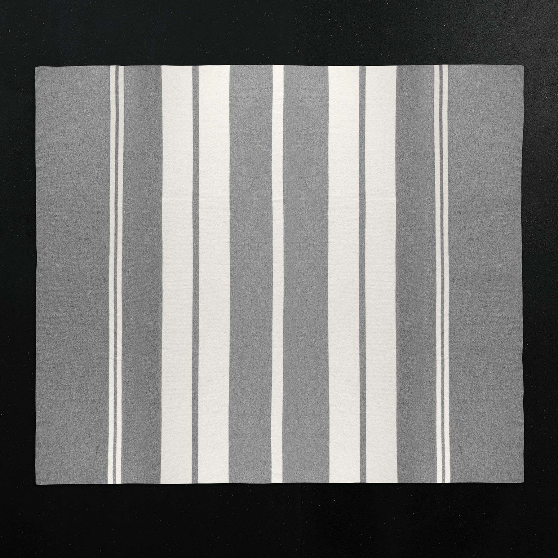 Cashmere Stripe Knit Blanket in Heather Grey/White | James Perse Los Angeles