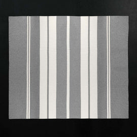 Cashmere Stripe Knit Blanket in Heather Grey/White | James Perse Los Angeles