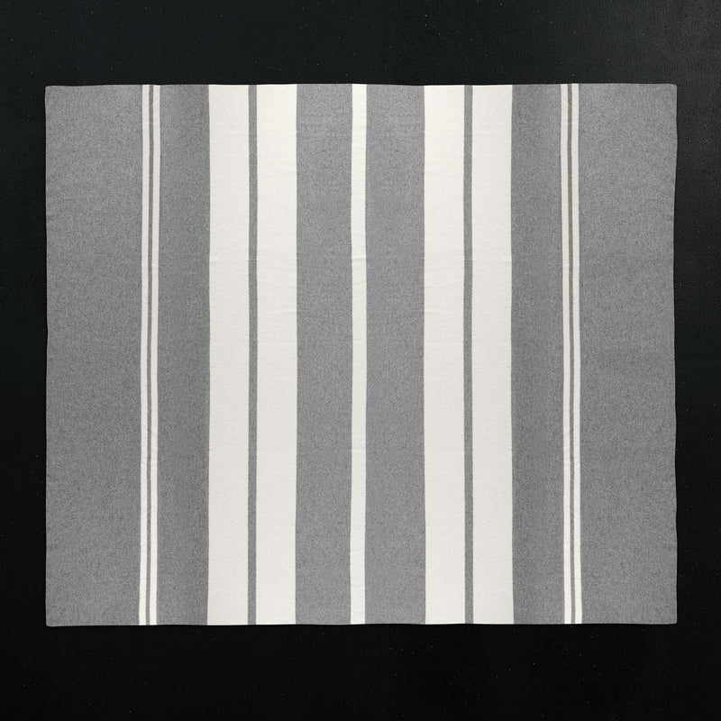 Cashmere Stripe Knit Blanket in Heather Grey/White | James Perse Los Angeles