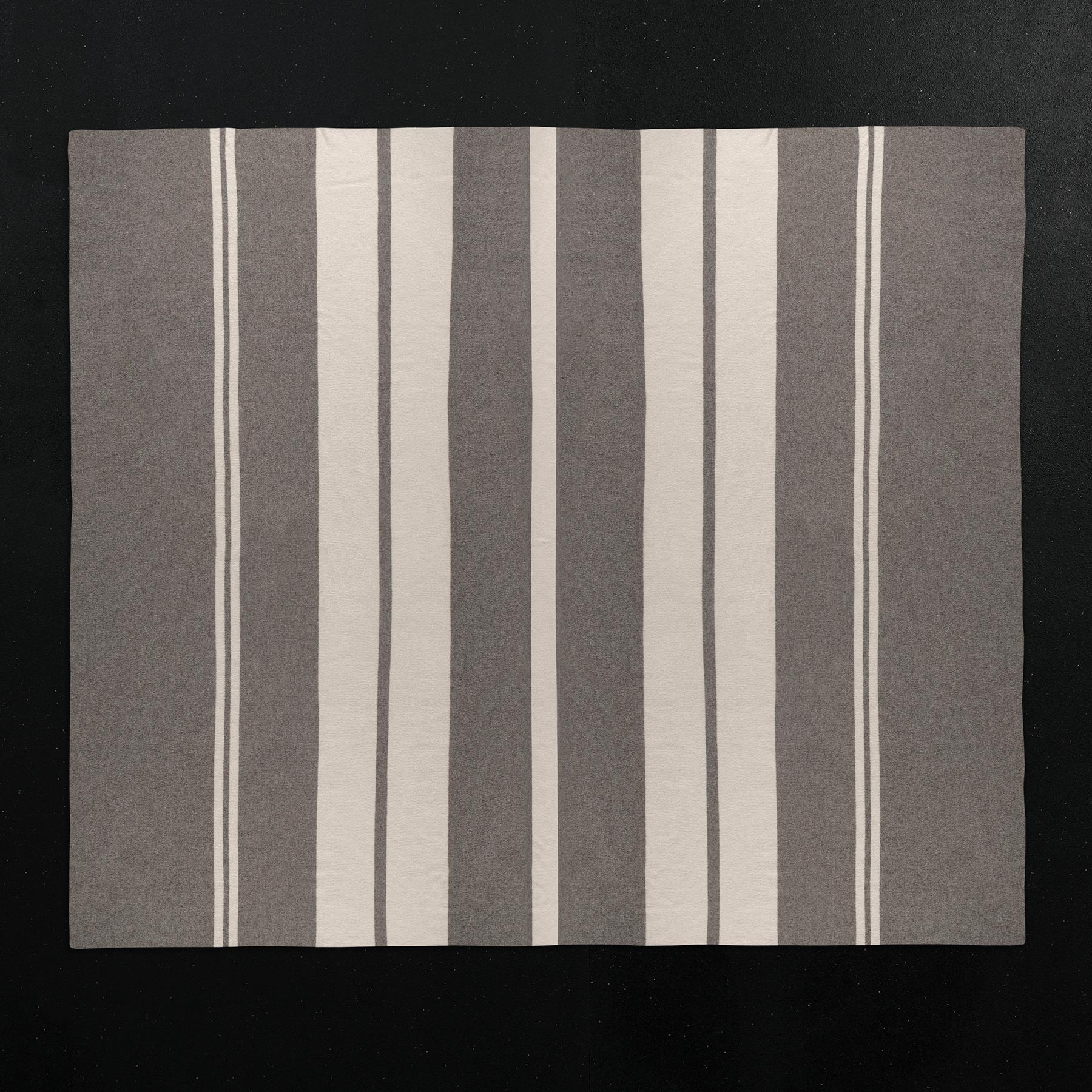 Cashmere Stripe Knit Blanket - Taupe Melange/White | James Perse