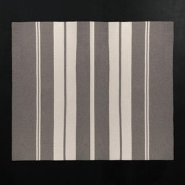 Cashmere Stripe Knit Blanket in Taupe Melange/White | James Perse Los Angeles