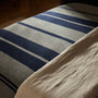 Cashmere Stripe Knit Blanket in Heather Grey/Navy | James Perse Los Angeles