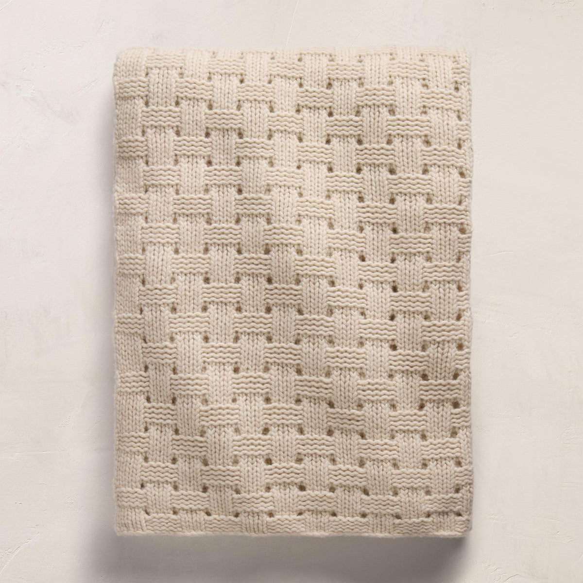 2 Tone Basket Weave Blanket in Chalk/Eco Alabaster | James Perse Los Angeles