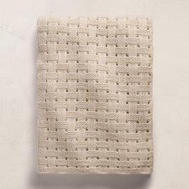2 Tone Basket Weave Blanket in Chalk/Eco Alabaster | James Perse Los Angeles