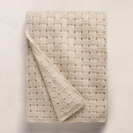 2 Tone Basket Weave Blanket in Chalk/Eco Alabaster | James Perse Los Angeles