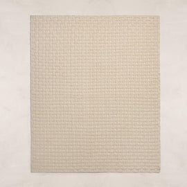 2 Tone Basket Weave Blanket in Chalk/Eco Alabaster | James Perse Los Angeles