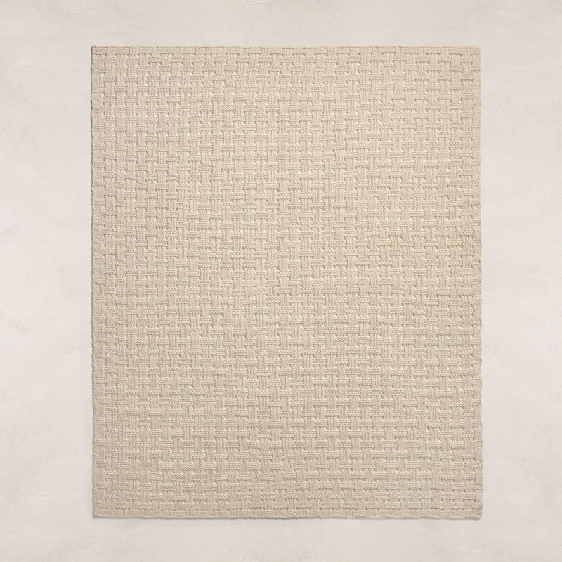 2 Tone Basket Weave Blanket in Chalk/Eco Alabaster | James Perse Los Angeles