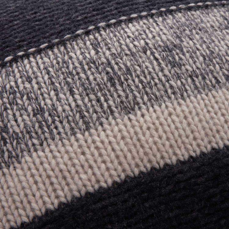 Graded Striped Sham in Black/Charcoal/Ivory | James Perse Los Angeles