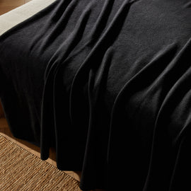 Cashmere Knit Blanket in Black | James Perse Los Angeles