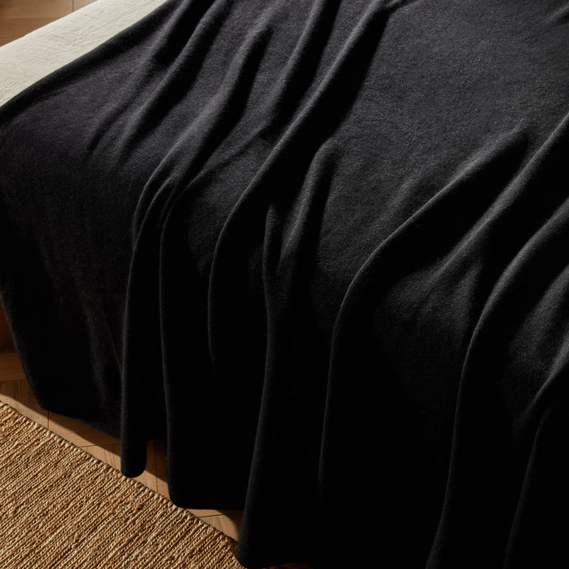 Cashmere Knit Blanket in Black | James Perse Los Angeles