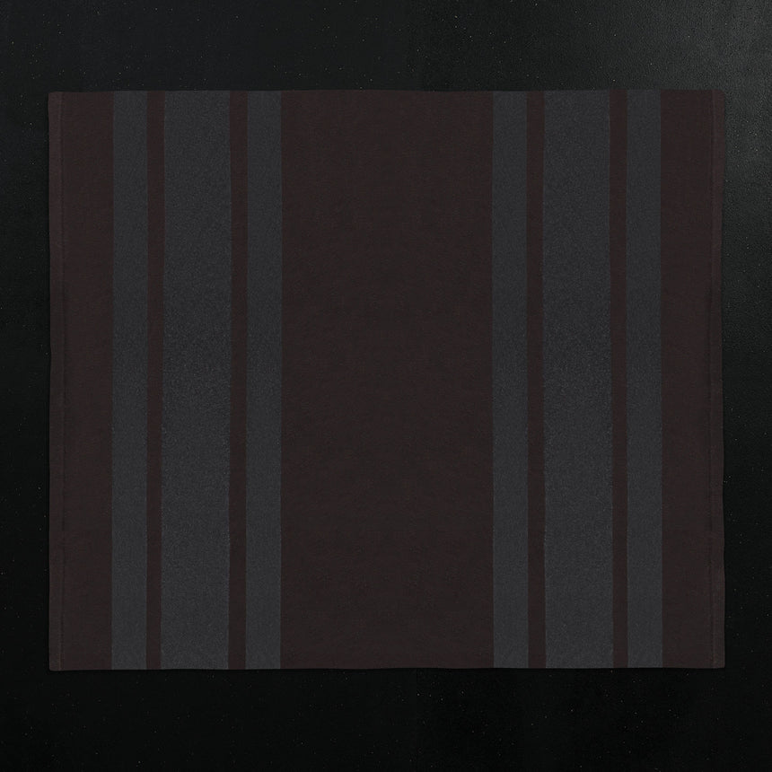 Baja Stripe Knit Blanket in Dark Brown/Charcoal | James Perse Los Angeles