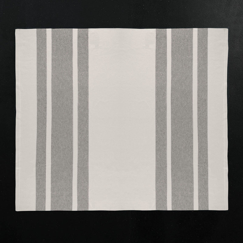 Baja Stripe Knit Blanket in Ivory/Heather Grey | James Perse Los Angeles