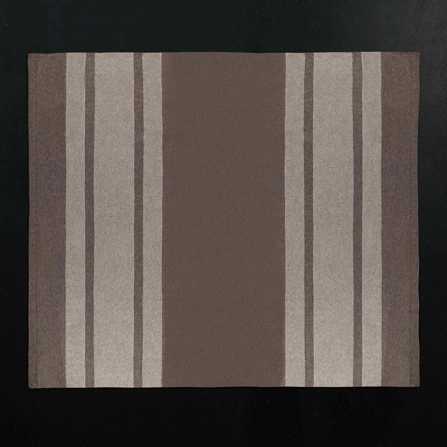 Baja Stripe Knit Blanket - Taupe Melange/Ivory | James Perse Los