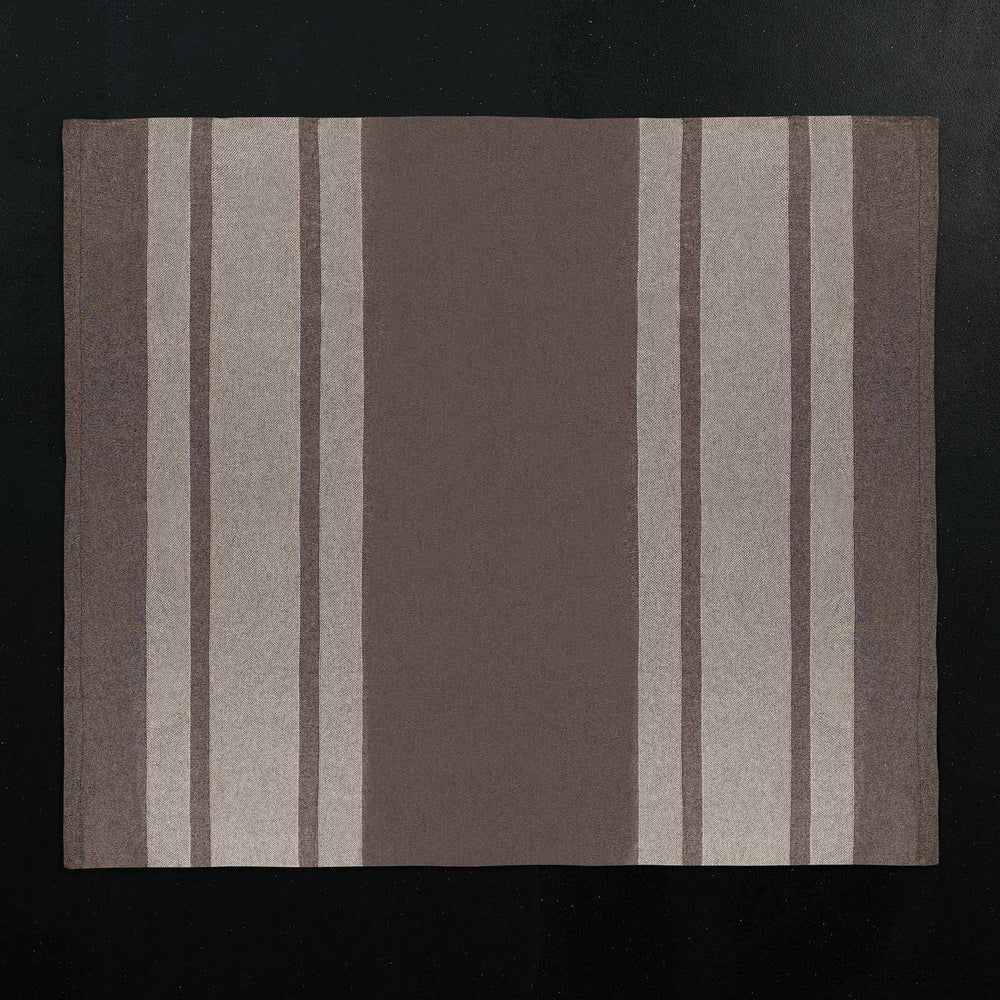 Baja Stripe Knit Blanket in Taupe Melange/Ivory | James Perse Los Angeles