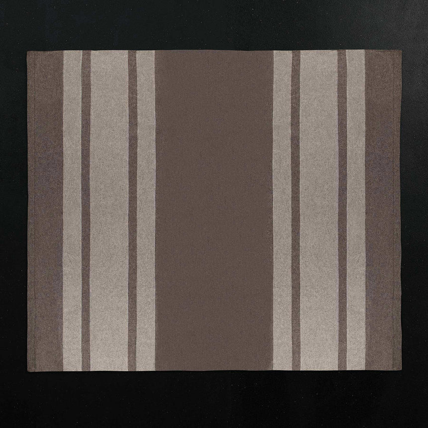 Baja Stripe Knit Blanket in Taupe Melange/Ivory | James Perse Los Angeles