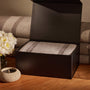 Baja Cashmere Blanket Gift Box in Taupe Melange/Ivory | James Perse Los Angeles