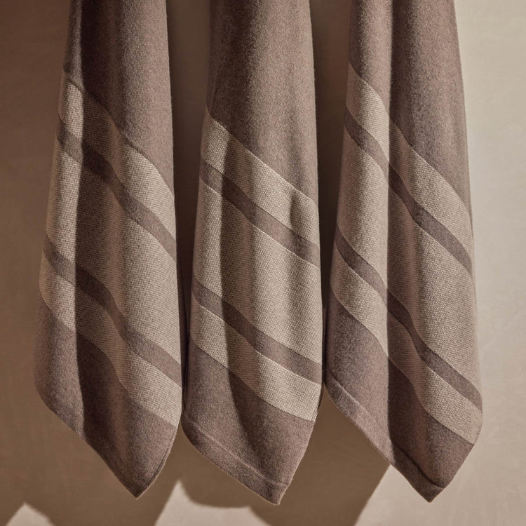 Baja Cashmere Blanket Gift Box in Taupe Melange/Ivory | James Perse Los Angeles