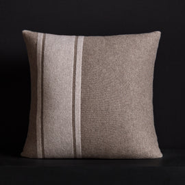 Baja Stripe Knit Blanket & Sham Gift Set In Taupe Melange/Ivory | James Perse Los Angeles