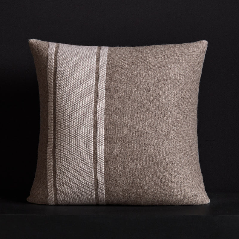 Baja Stripe Knit Blanket & Sham Gift Set In Taupe Melange/Ivory | James Perse Los Angeles