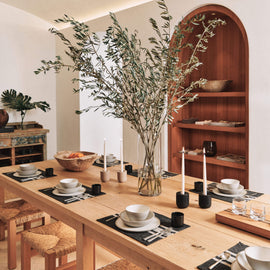 Three Stripe Placemat in Black/ Natural | James Perse Los Angeles