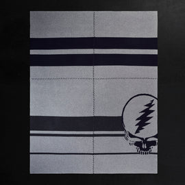 Grateful Dead Cashmere Blanket in Grey Smoke/Navy/Charcoal | James Perse Los Angeles