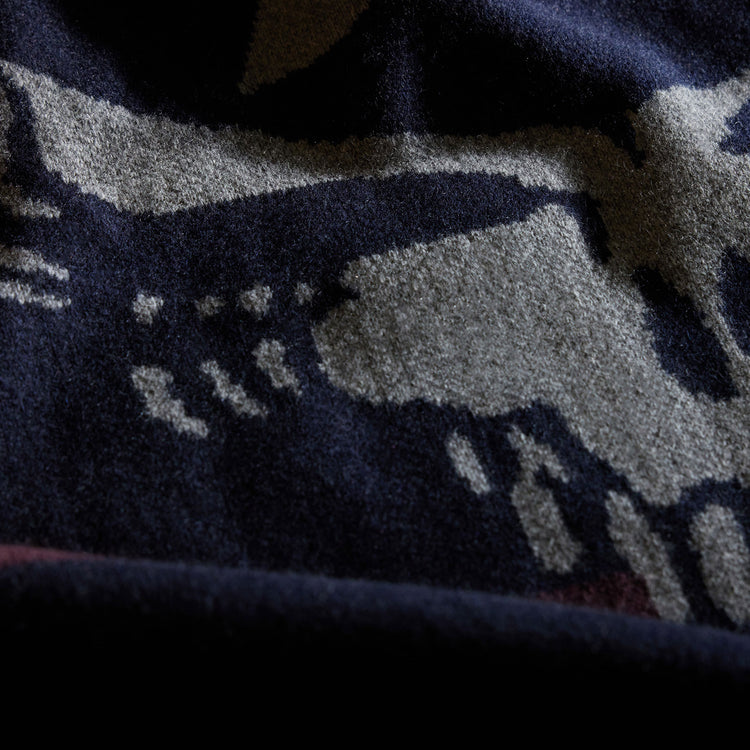 Grateful Dead Cashmere Blanket in Navy/Smoke/Burgundy | James Perse Los Angeles