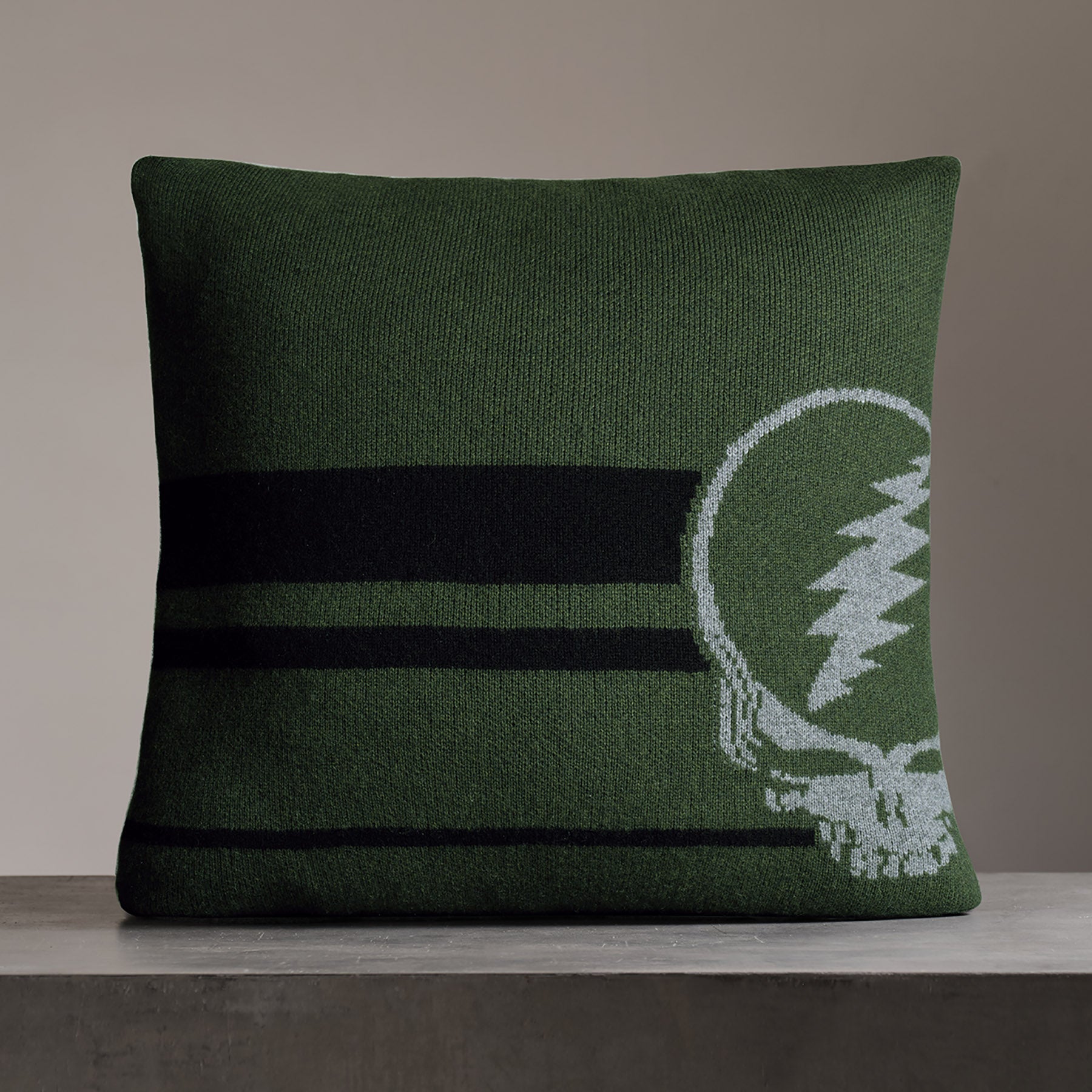 Dead And Company Pillow Sham in Military Green/ Grey Smoke/Blk | James Perse Los Angeles