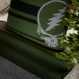 Dead And Company Pillow Sham in Military Green/ Grey Smoke/Blk | James Perse Los Angeles