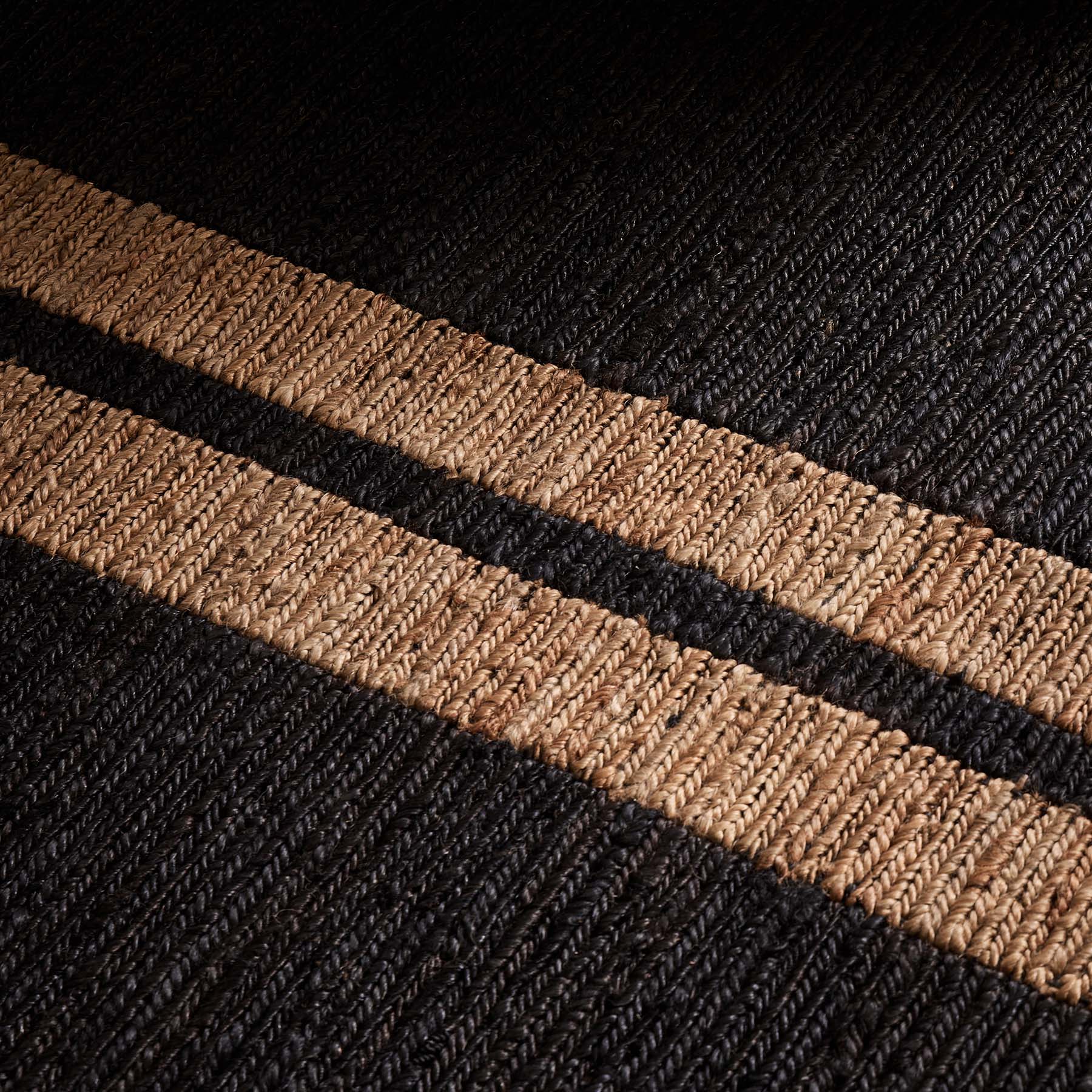 Jute Runner 3.5FT X 9FT - Charcoal/Natural Stripe | James Perse Los Angeles