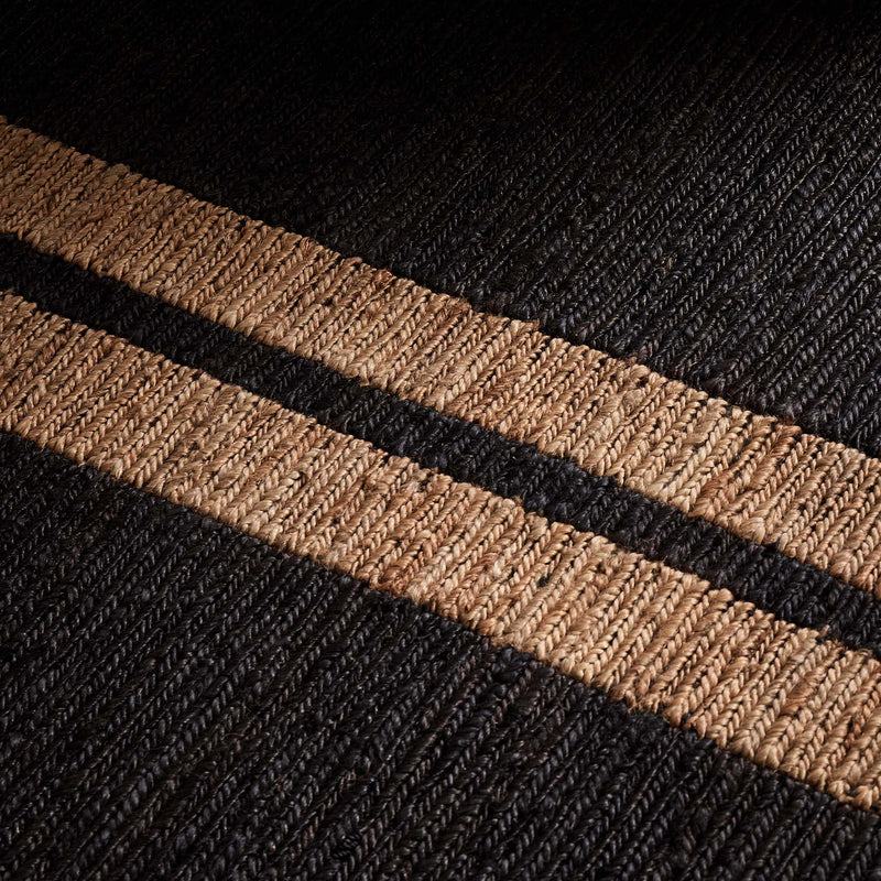 Jute Runner 3.5FT X 9FT - Charcoal/Natural Stripe | James Perse Los Angeles